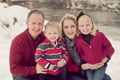 family pic from oklahoma in colorado by river