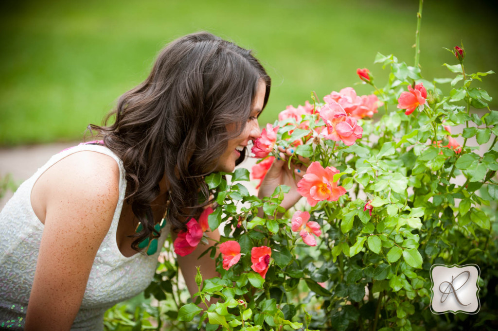 Senior Girl with Flowers