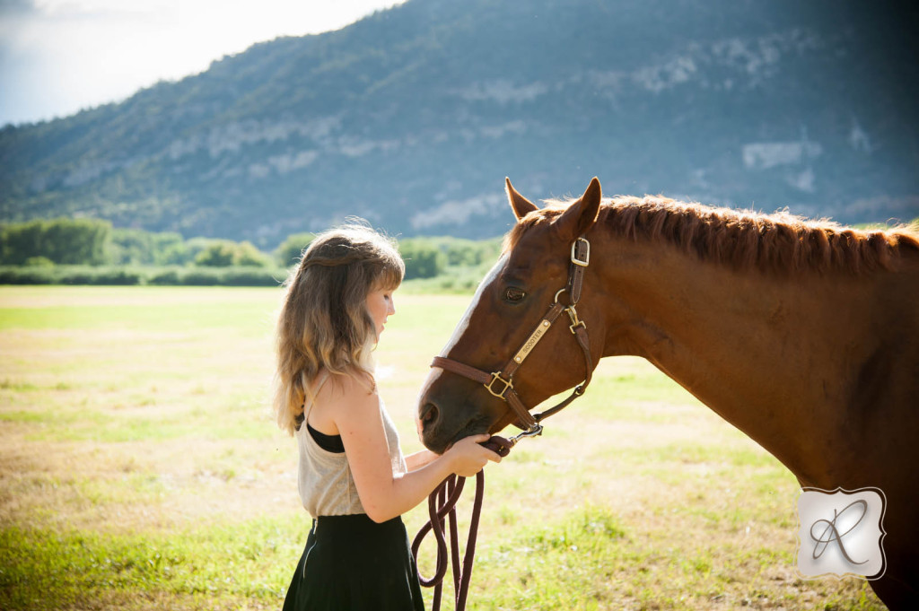 Girl and her horse picture