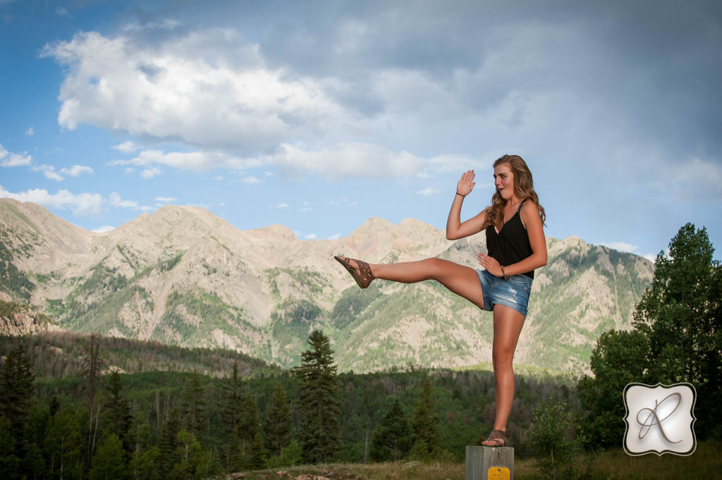 yoga in the mountains senior pictures