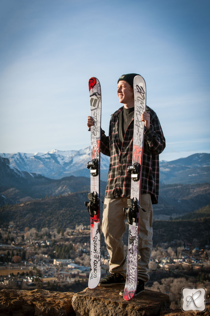High School Senior Pictures with Skis
