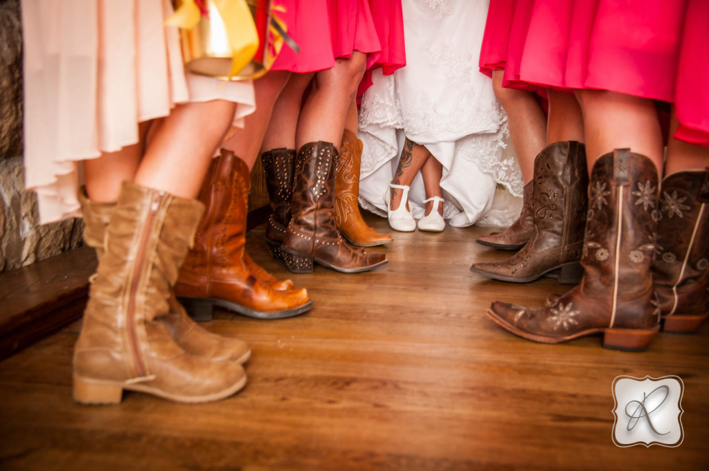 Bridesmaids in boots
