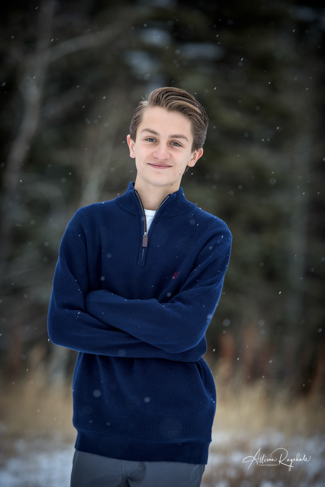 Winter Snow Senior Portraits 