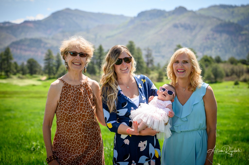 Girls with baby, family pictures in mountains, The Mace Family