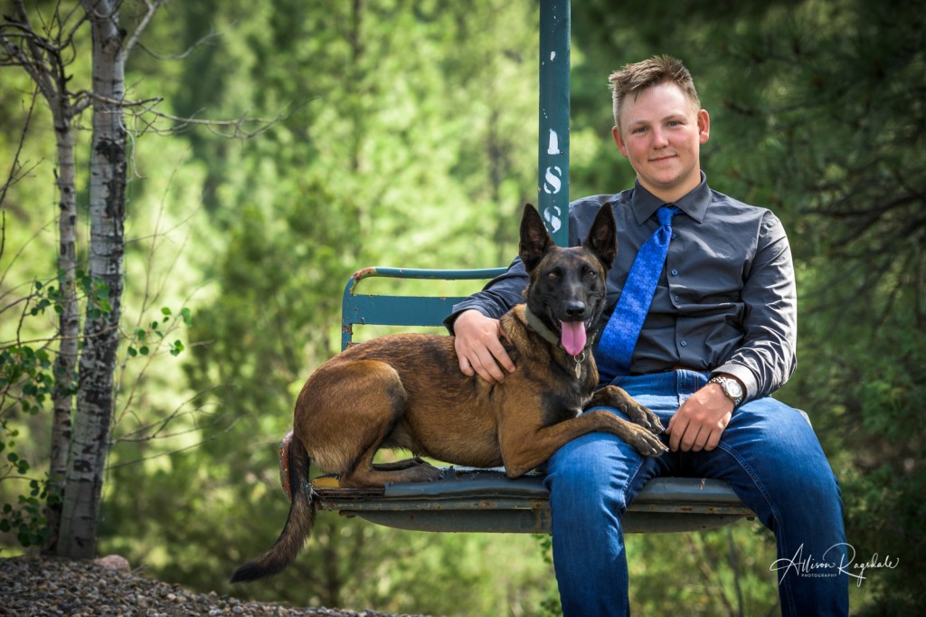 Guy with dog, Christian Swan's Senior Pictures