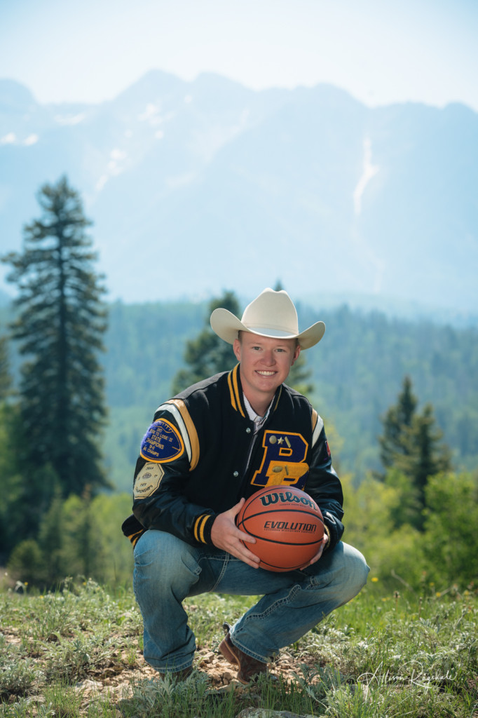 Basketball and mountain senior pictures