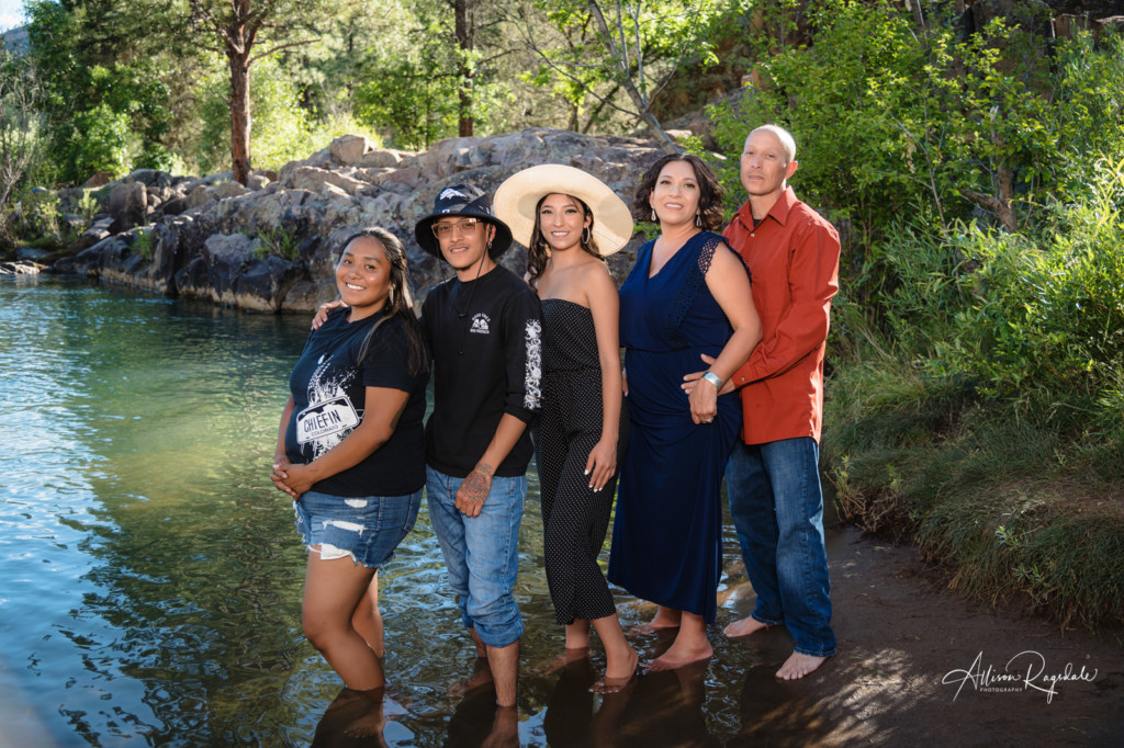family picture in water durango