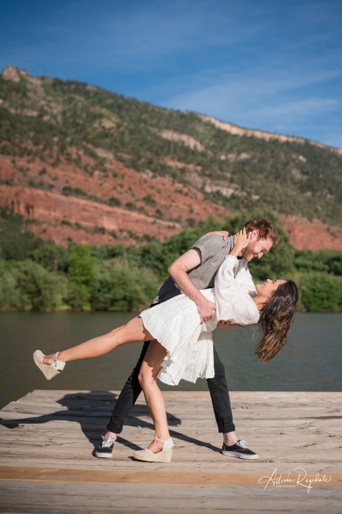 dance dip engagement portrait at river bend ranch