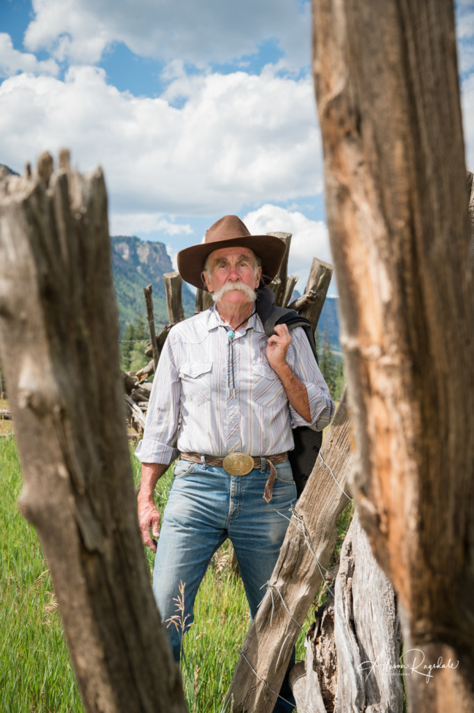Cowboy with Bolo Tie in Durango Colorado Headshot by Alison Ragsdale Photography.