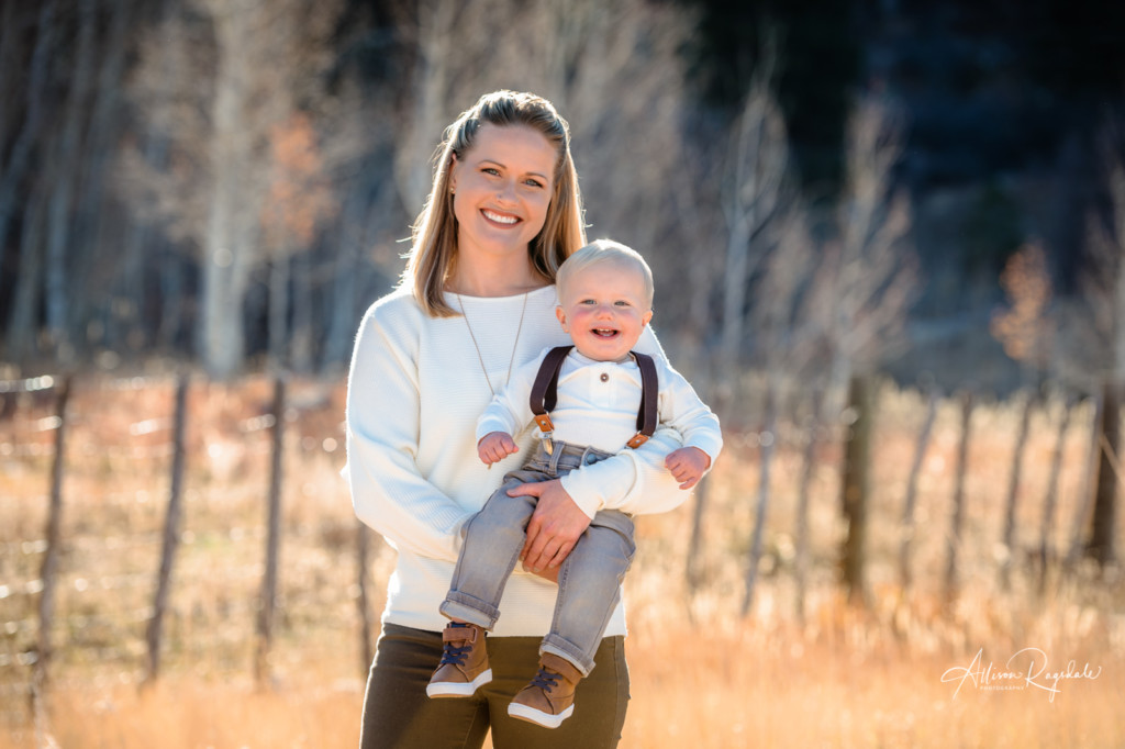 mother son picture fall grass colorado