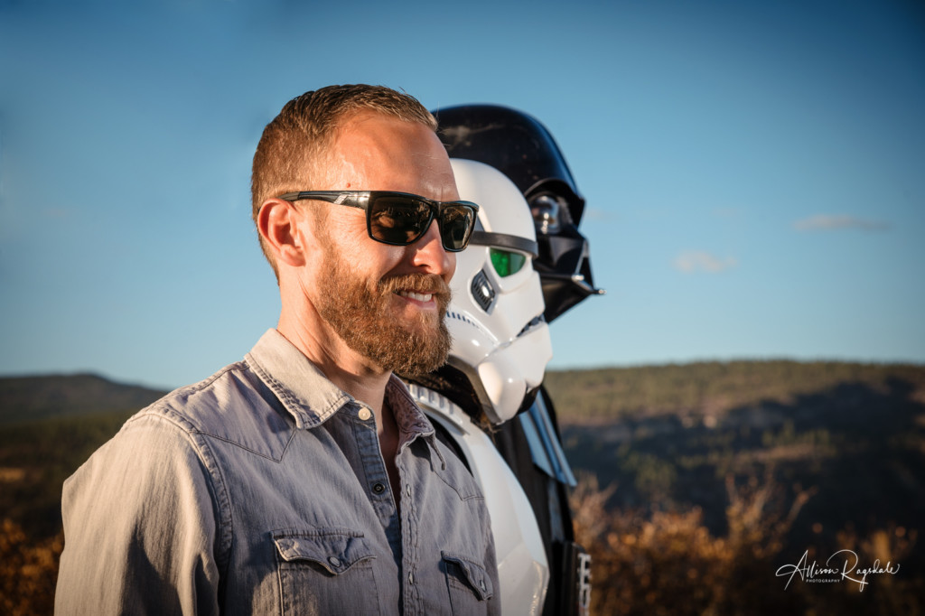 hank blum photography with storm trooper and darth vader profile headshot