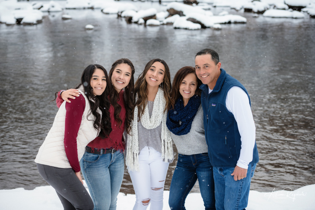 animas river family picture in winter