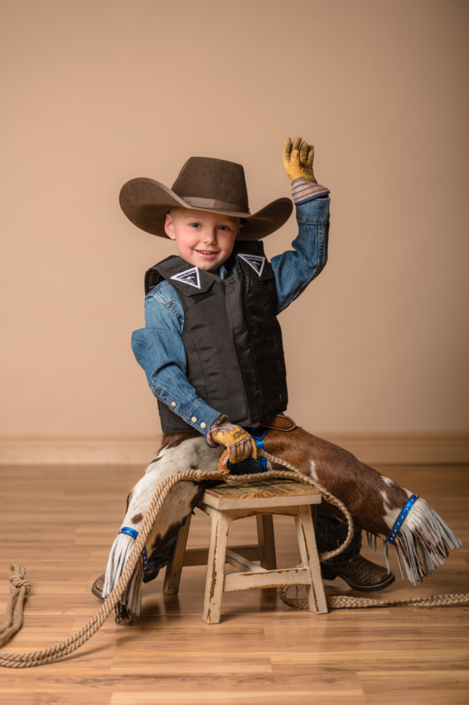 cutest kids contest picture cowboy in studio