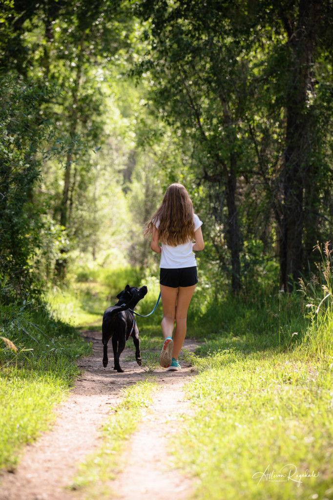 dog and girl senior photo