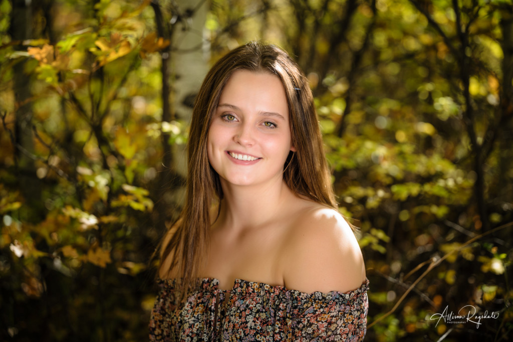 senior girl headshot fall oak brush photo